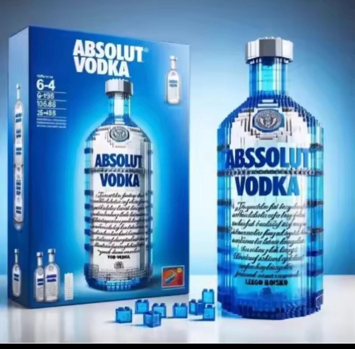 Adult building block whisky bottles