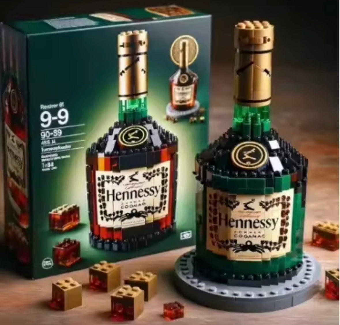 Adult building block whisky bottles