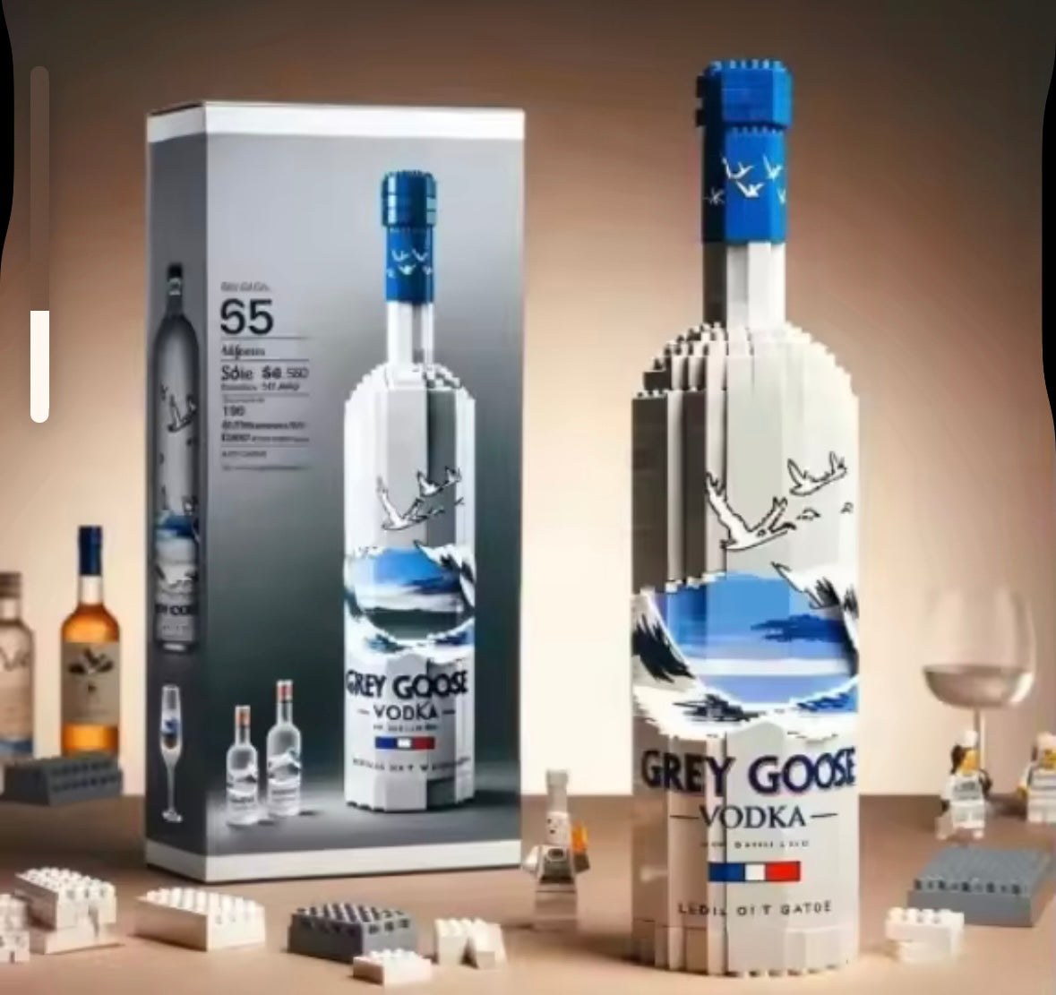Adult building block whisky bottles
