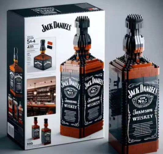Adult building block whisky bottles