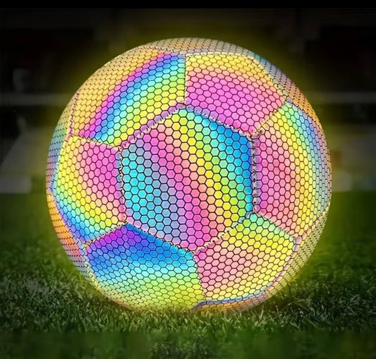 Size 5 Reflective Soccer Ball – Luminous Colorful Training Football