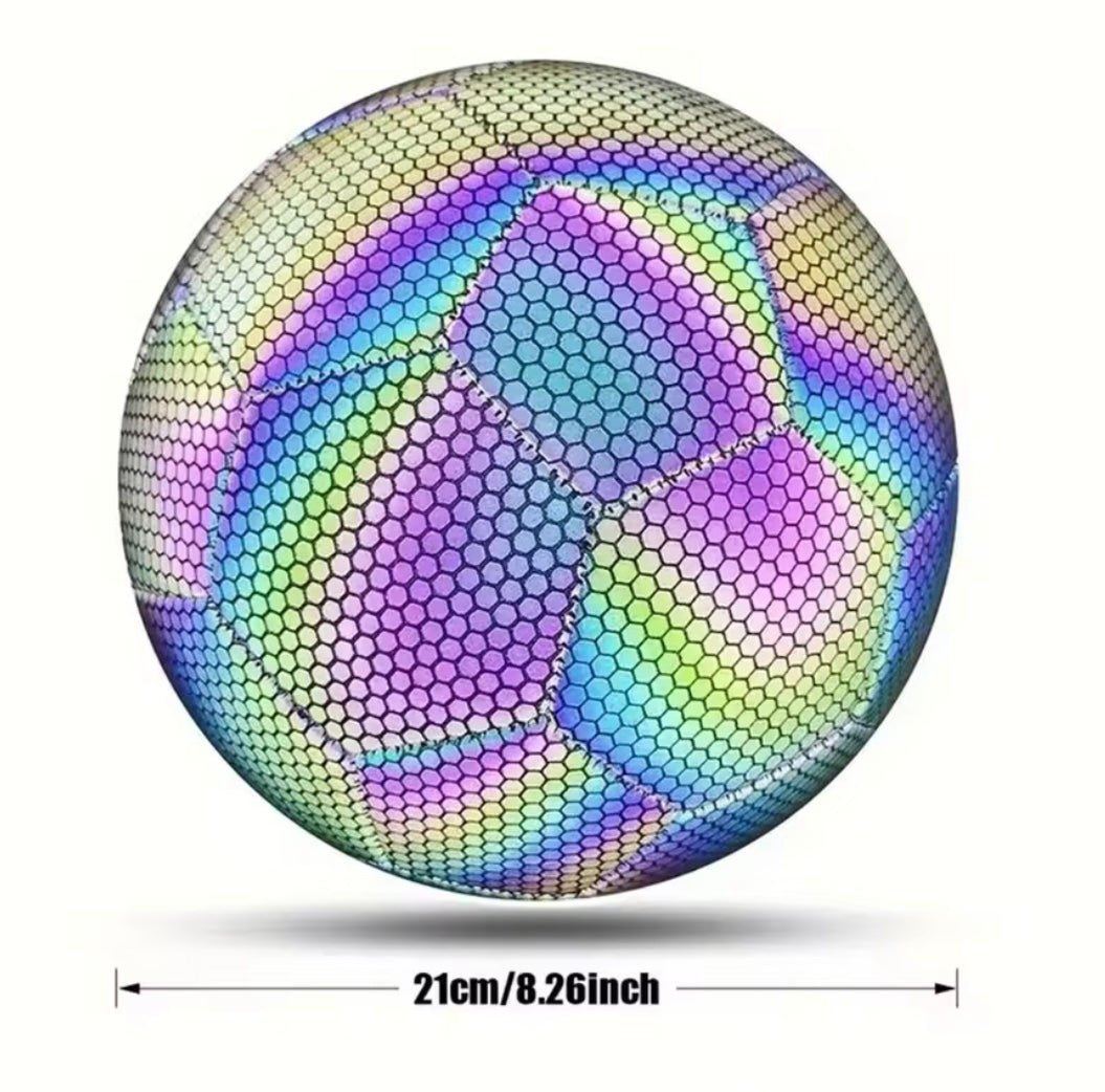 Size 5 Reflective Soccer Ball – Luminous Colorful Training Football