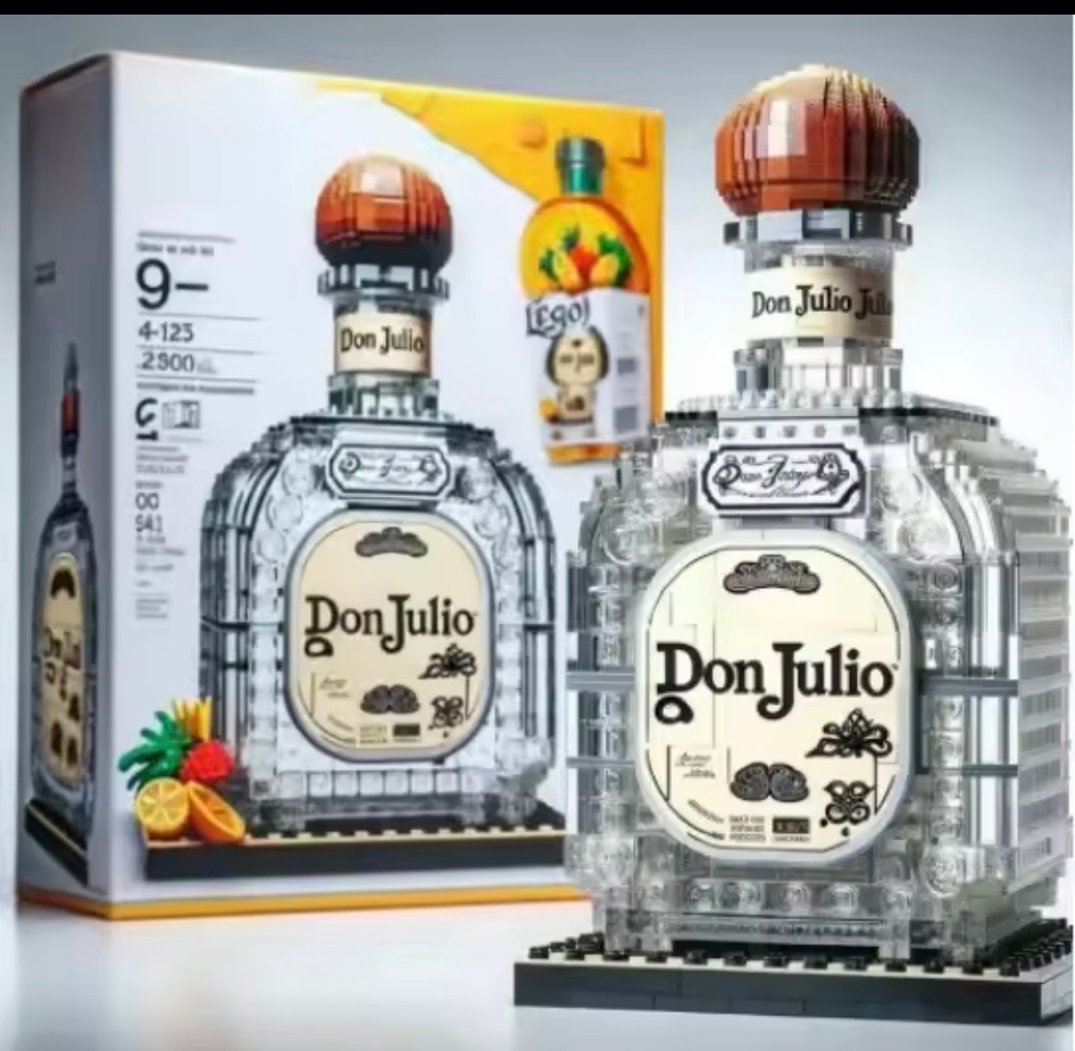 Adult building block whisky bottles