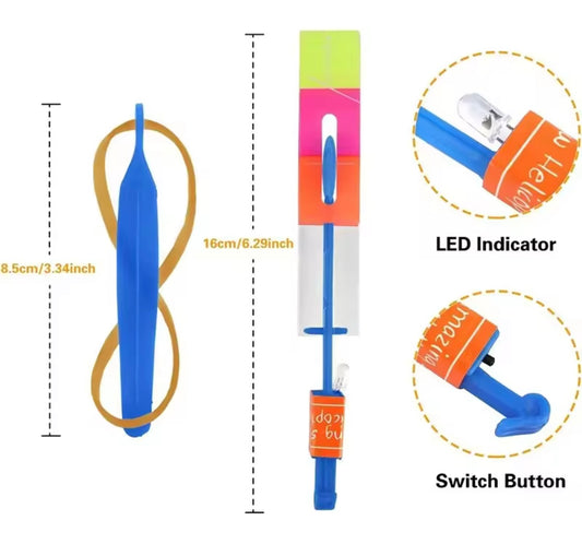 LED Flying Rocket Slingshot Toy – Flashing Light-Up Launcher for Kids & Adults | Outdoor Night Fun